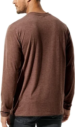 Vista 5 de MIER X-Sofort - Camisetas de manga larga para hombre, ligeras, súper suaves, atléticas, cuello redondo, para correr, descansar, entrenamiento casual