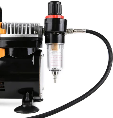 Vista 5 de MEEDEN Kit de compresor de aerógrafo - Compresor de aire completo de 1/5 HP para pintura de modelos con manguera de 6 pies