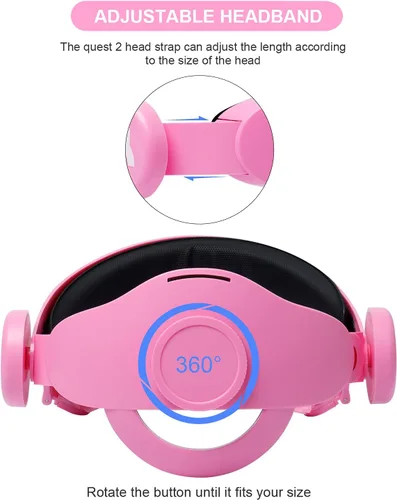 Vista 3 de MODJUEGO Head Strap for Oculus Quest 2 with Silicone Touch Controller Grip Cover,VR Shell Protector Cover & VR Face Cover 6 in1 Replacement Set