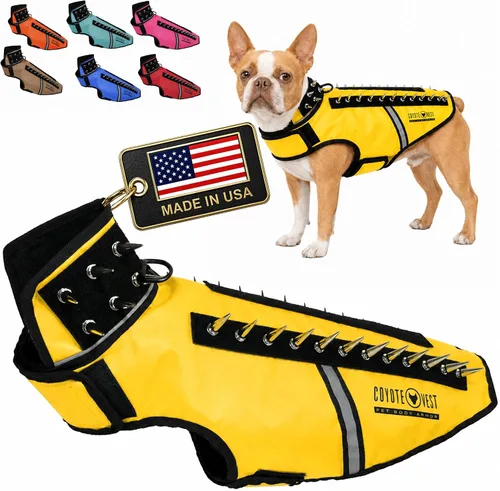 Vista 29 de CoyoteVest SpikeVest - Chaleco de arnés para perro, accesorios reflectantes para perros con picos para proteger a tu mascota de ataques de Raptor