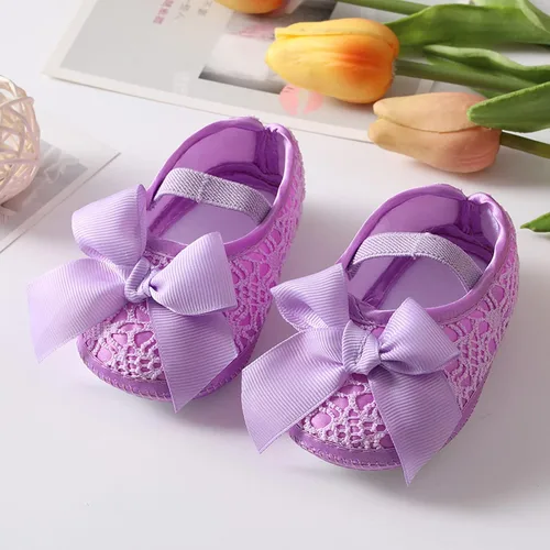 Vista 2 de Prewalker - Zapatos deportivos para recién nacidos suaves de princesa zapatos planos de piel sintética zapatos para caminar