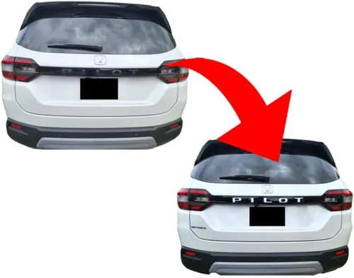 Vista 2 de Calcomanía de vinilo con letras o contorno de piloto compatible con Honda Pilot 2023-2026 Va encima de las letras en la escotilla trasera