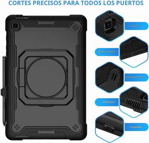 Vista 6 de DETUOSI Funda para Samsung Galaxy Tab S6 Lite de 10,4" 2024, color negro