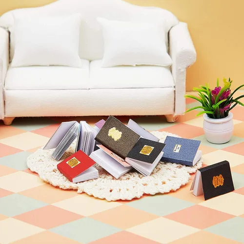 Vista 4 de Sumind 12 piezas a escala 1:12 en miniatura para casa de muñecas, mini libro, miniaturas surtidas, casa de muñecas, libros pequeños, accesorios