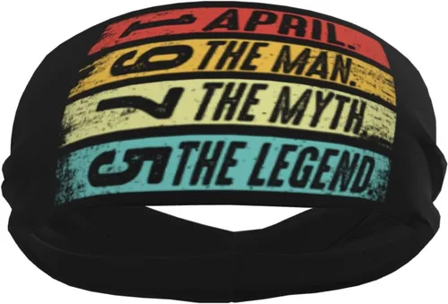 Vista 4 de April The Man The Myth The Legend 1975 Headband for Men Women Sports Sweatband for Fitness Exercise Moisture Wicking Running Yoga Hairbands