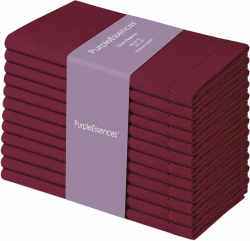 Vista 38 de PurpleEssences Juego de 6 servilletas de tela de vainica, 100% algodón, suaves, duraderas, lavables, ideales para bodas, Navidad, vacaciones