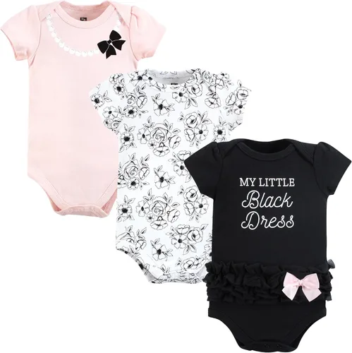Vista 74 de Hudson Baby baby-girls Cotton Bodysuits 3-pack
