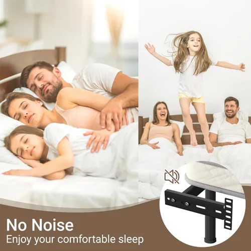 Vista 5 de Soportes de cabecera de cama ajustables, soportes de cabecera ajustables para marco de cama de metal, base de cama con kit de extensión de estribo