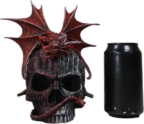 Vista 6 de Ebros Gift Infección T-Virus Calavera Zombie con Dragón Rojo Bio Evil Wyvern Dragón Decorativo Joyero Figurita Fantasía Calabozos y Dragones Arte