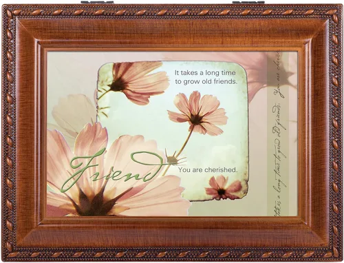 Vista 2 de Cottage Garden Old Friends Friendship - Joyero de madera sintética con diseño de grano de madera