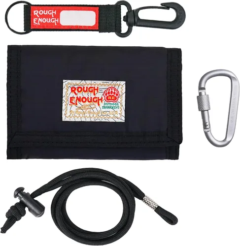 Vista 11 de Rough Enough - Cartera para niños con cordón para adolescentes y niños, con cremallera, monedero de nailon verde militar