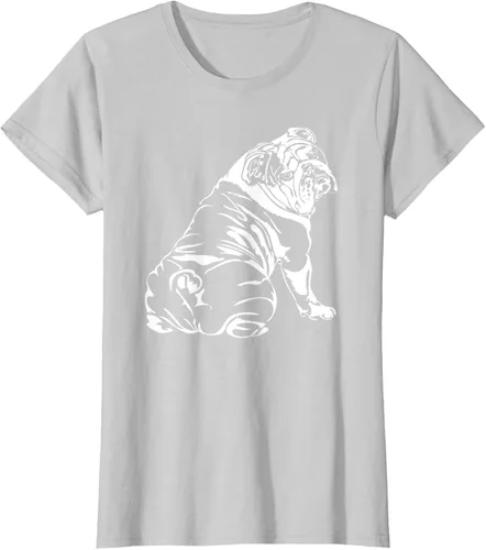 Vista 19 de Gracioso Bulldog Inglés playera perro Hund playera regalo, Azul (Heather blue)