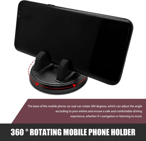 Vista 4 de Soporte para teléfono celular para salpicadero, soporte de navegación giratorio de 360 grados con ranura de montaje para arnés, soporte