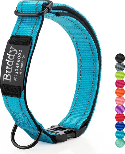 Vista 18 de ACTUALIZADO - Collares de perro personalizados y placa de identificación grabada, collar de perro de nailon reflectante, personalizable en 11