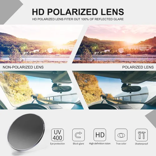 Vista 5 de HAOLOTA Gafas de sol polarizadas para mujer, lentes de sol envolventes con diamantes de imitación con protección UV400