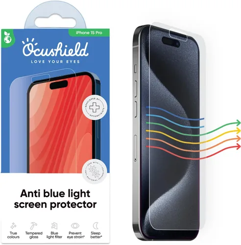 Vista 20 de Ocushield - Protector de pantalla de vidrio templado anti luz azul para iPhone 7 Plus iPhone 8 Plus - Protege tus ojos, reduce las migrañas