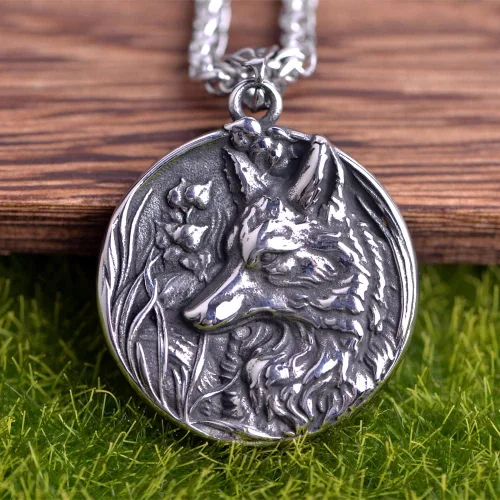 Vista 3 de Collar vikingo nórdico para hombre, brújula vegvisir, collar original de talismán, 1 ud