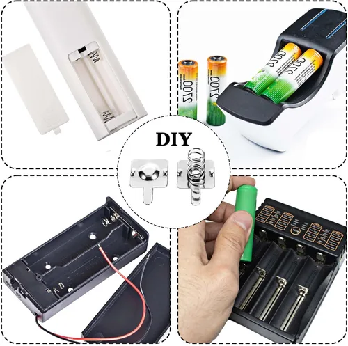 Vista 6 de Heyiarbeit 20Pcs Battery Spring AA Battery Contacts Positive to Negative Conversion Spring Contact for Remote Control Battery Charger, Nickle