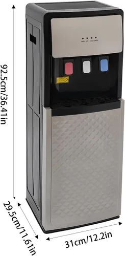 Vista 5 de Dispensador de agua de 5 galones, enfriador de agua de carga inferior, 3 ajustes de temperatura, agua caliente, fría y habitación con capacidad