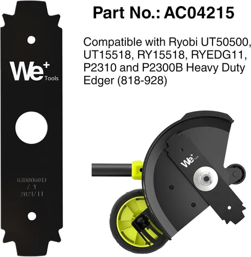 Vista 3 de WTA0075 - Cuchilla de repuesto reversible de acero endurecido de 8 pulgadas compatible con Ryobi AC04215 (paquete de 2)