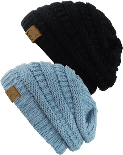 Vista 8 de Gorro a la moda de tejido suave abultado, cálido y elástico de C.C