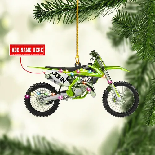 Vista 5 de NAZENTI Adorno personalizado de motocicleta, adornos personalizados de moto de cross para árbol de Navidad, adornos de Navidad de motocross, regalos