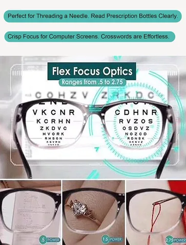 Vista 4 de Paquete de 5 lentes de lectura de enfoque automático, lentes de lectura con ajuste automático Dial Vision, lentes de ojo flexibles y claros