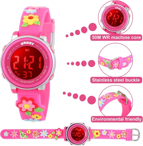 Vista 3 de Kids Watch 3D Cartoon Toddler Wrist Digital Watch Waterproof 7 Color Lights with Alarm Stopwatch for 3-10 Year Boys Girls Little Child