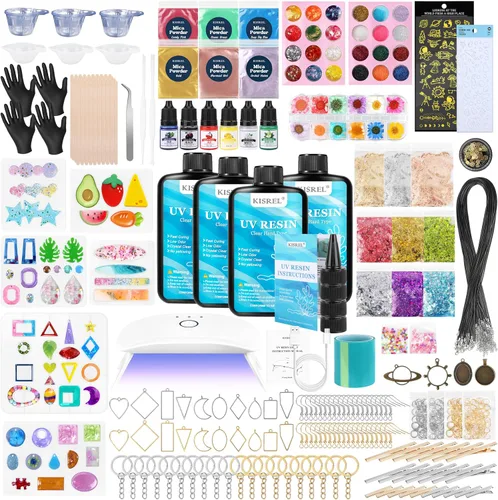 Vista 8 de KISREL - Kit de resina UV de 7.05 oz con luz y moldes, kit de resina de 8