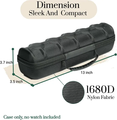 Vista 2 de AUKURA Funda de viaje para reloj, 5 ranuras con cremallera dura, caja de transporte y organizador para hombres y mujeres, con almohada suave