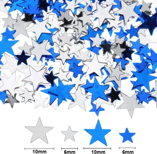Vista 2 de Hestyia Confeti de Estrella de 60 g con Purpurina, Confeti de Mesa de Papel Metálico para Navidad, Fiesta, Boda, Festival