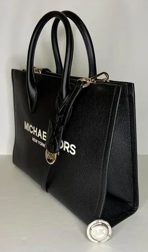 Vista 6 de Michael Kors Mirella MD EW Logo Tote Bag incluido con gran cartera Continental y gancho para bolso