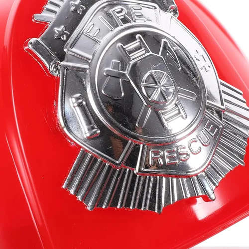 Vista 3 de VICASKY Sombrero de bombero, casco de bombero para niños, casco duro de plástico duro, casco de jefe de bomberos, accesorio de disfraz de cosplay