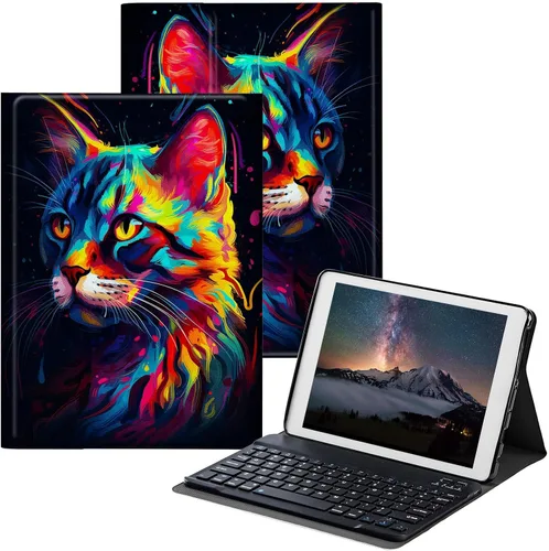 Vista 8 de Funda para Samsung Galaxy Tab S6 Lite 2022/2020 con teclado inalámbrico desmontable y soporte ajustable para proteger la tableta para Samsung Galaxy