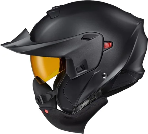 Vista 3 de ScorpionEXO GT930 - Casco modular de moto de nieve de aventura para clima frío con caja de respiración y bolsillos para altavoces listos
