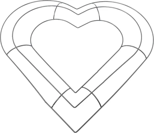 Vista 2 de Marcos de corona de metal en forma de corazón para boda, primavera o jardín de 4 a 12 pulgadas