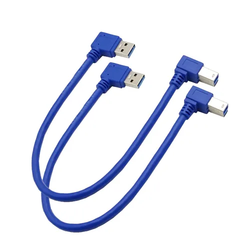Vista 6 de Seadream Cable de impresora USB3.0 en ángulo; paquete de 2 conectores USB 3.0 A macho SuperSpeed de 90 grados en ángulo izquierdo a USB 3.0 B, cable