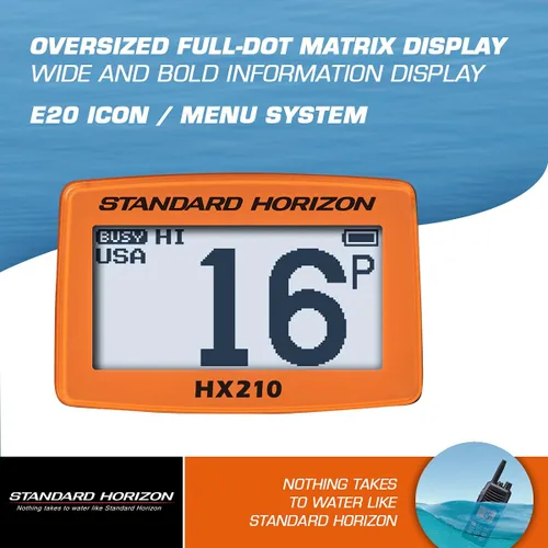 Vista 3 de Standard Horizon HX210 6W flotante portátil transceptor VHF marino