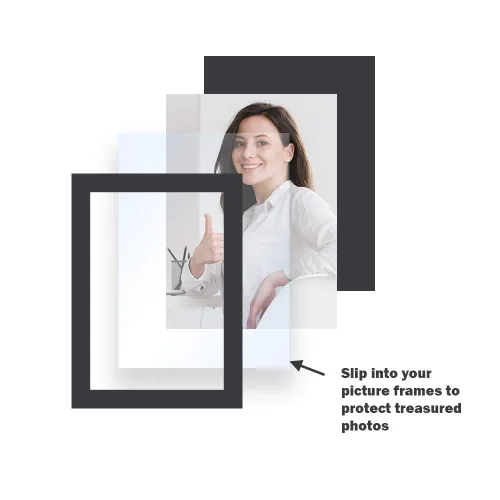 Vista 3 de Performore Paquete de 3 láminas de plexiglás de 4 x 6 pulgadas con película protectora, paneles PETG de 0.04 pulgadas de grosor, láminas de plástico