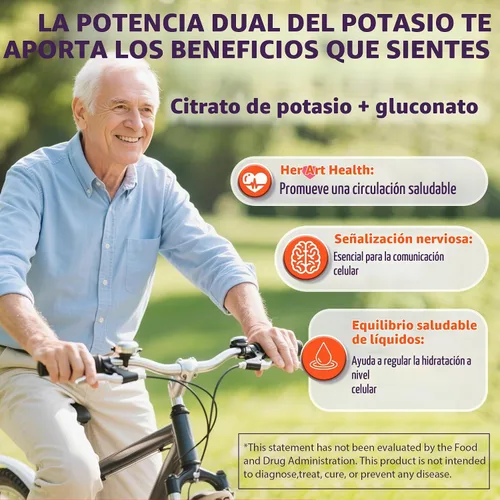 Vista 4 de Suplemento de citrato de potasio y gluconato de potasio, 1200 mg Dos formas de gomitas de potasio, con magnesio, Omega-3, calcio, vitamina D3 K2 B12