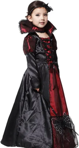 Vista 4 de Disfraz gótico de vampiro de Halloween para niñas vestido de vampiro para cosplay