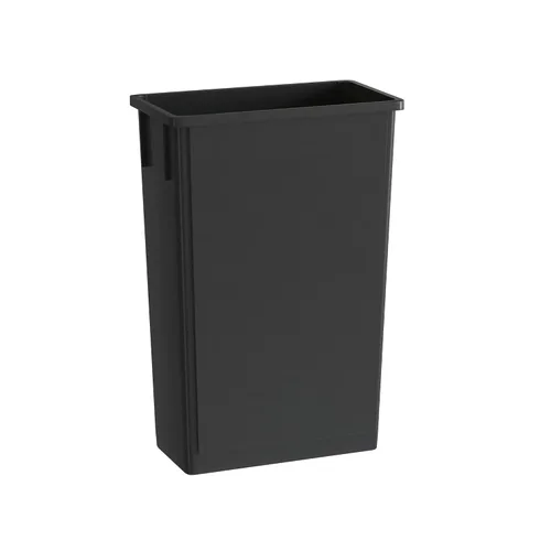 Vista 39 de Bote de basura Slim Jim negro de 23 galones con carrito