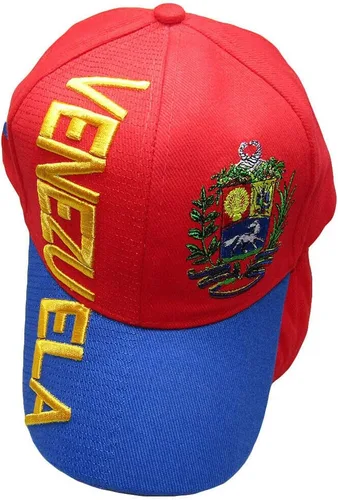 Vista 2 de K's Novelties Venezuela 7 Estrellas Rojo Royal Blue Letras Cresta Parche En El Lado Bordado Gorra