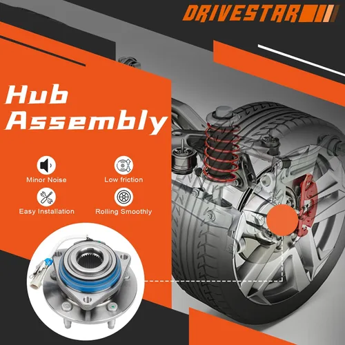 Vista 4 de 513121 Buje de rueda delantera resistente y conjunto de rodamientos de 5 lengüetas con ABS para Chevy Impala/Venture, Cadillac DTS, Buick Century
