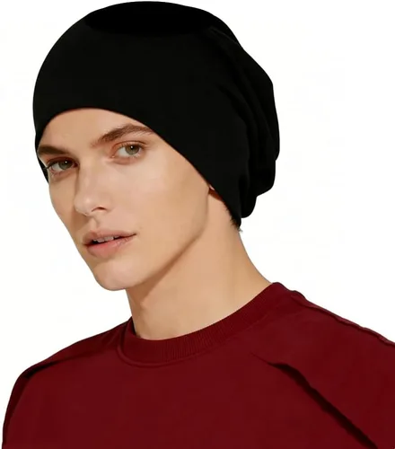 Vista 11 de Amradield Faraday Sombrero de calavera de fibra plateada Elasticidad Gorros de algodón Slouch Cap Blindaje RF Radiación Knit Cap Bloqueo Señal