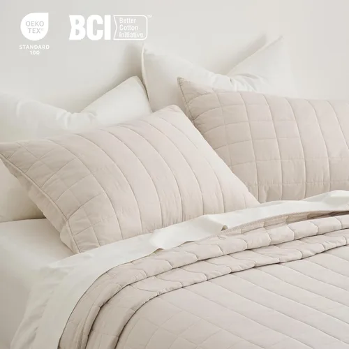 Vista 5 de EVERGRACEHOME - Juego de edredón de punto de caja 100% algodón, tamaño Queen, abedul Garment-Washed Softness, Lightweight All-Season Warmth, Cozy