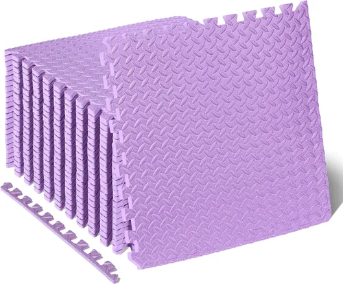 Vista 28 de ProsourceFit Alfombrilla de ejercicio con forma de rompecabezas, baldosas de espuma EVA entrelazadas, suelo protector para equipos de gimnasio
