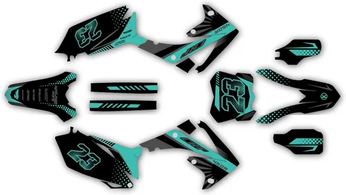Vista 4 de Kit de gráficos para Honda CRF250R 2010-13 y CRF450R 2009-2012 Serie FH Roja 16 Mil-Dirt Pit Bike Adhesivos de Motocicleta, Pegatina de Carreras