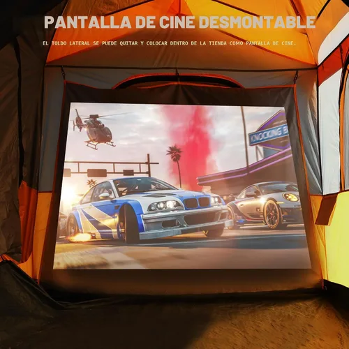 Vista 3 de uniHimal SUV Tent for Camping,Waterproof PU2000mm, Fits 5-8 People,Spacious Double Layer Design, Includes Rainfly & Storage Bag, 8FT L x 8FT W x