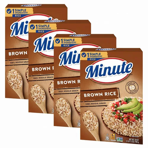 Vista 8 de Arroz integral Minute, arroz integral instantáneo para comidas rápidas, caja de 14 onzas